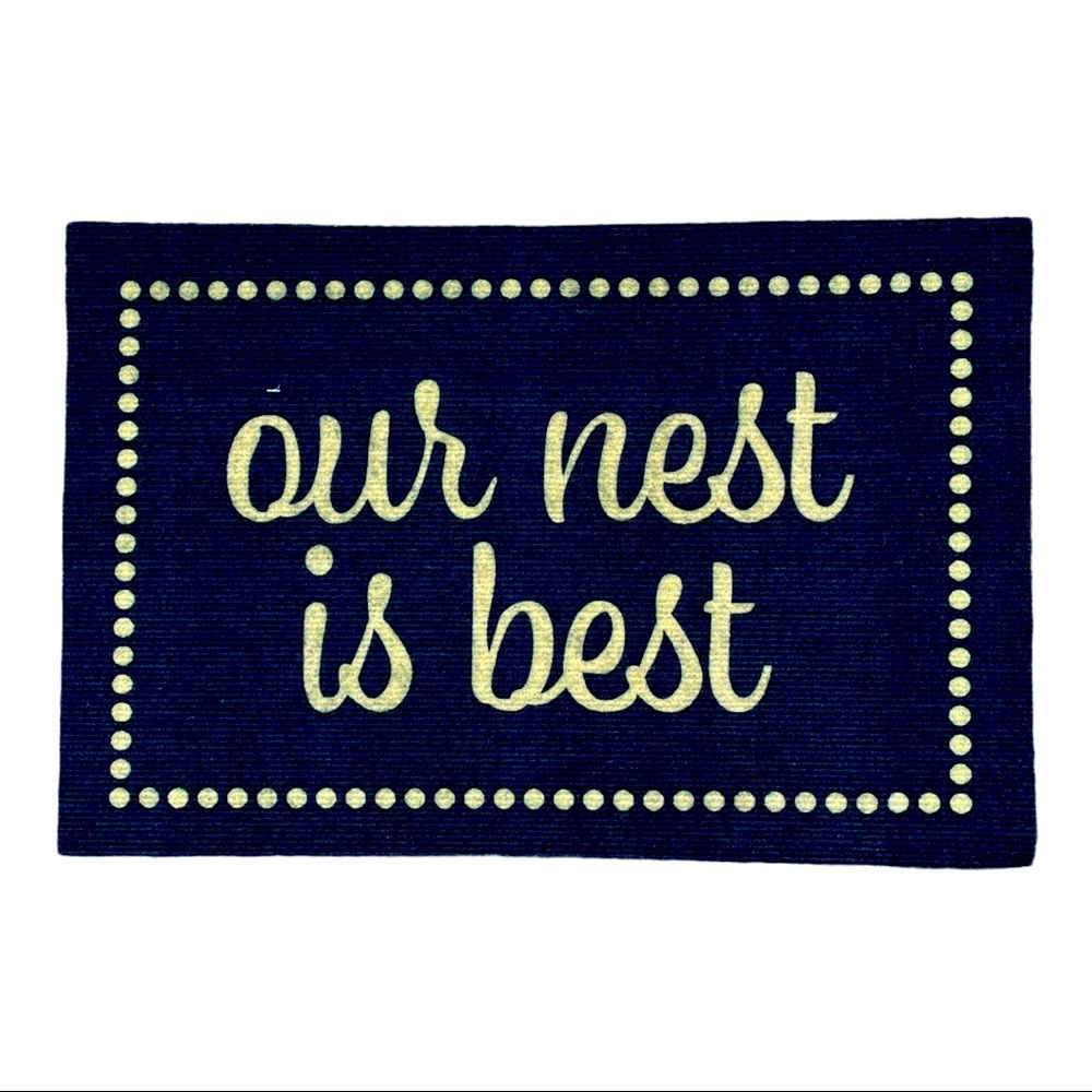 Black Woven ‘Our Nest Is Best’ Indoor Outdoor Mat